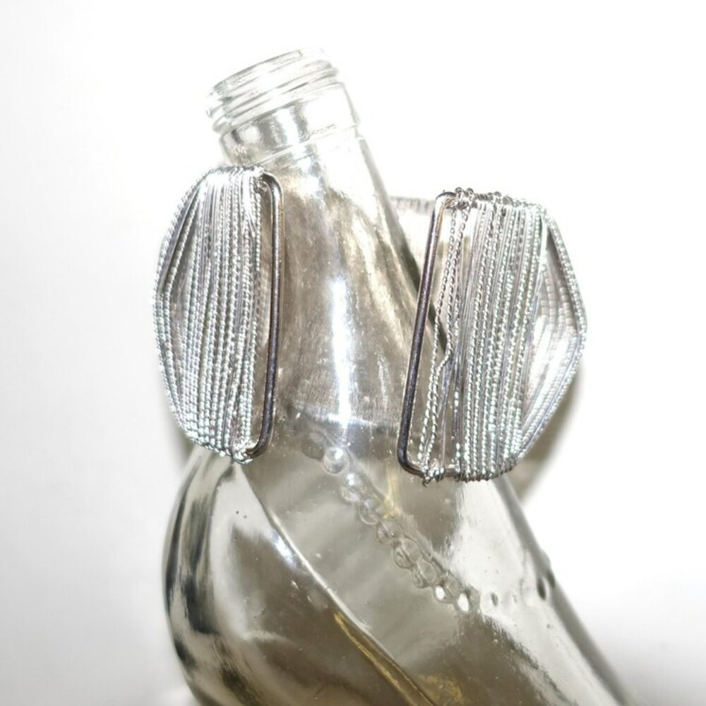 Silver Tone Multiple String Cuff Bracelet - image 2